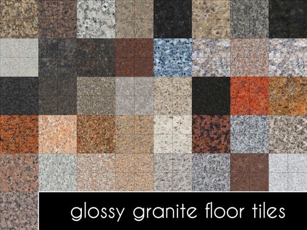  Mod The Sims: Glossy Granite Floor Tiles by Madhox