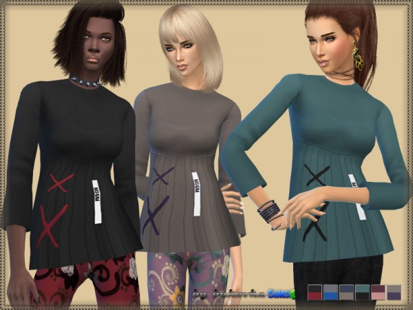  The Sims Resource: Pleating Blouse by bukovka
