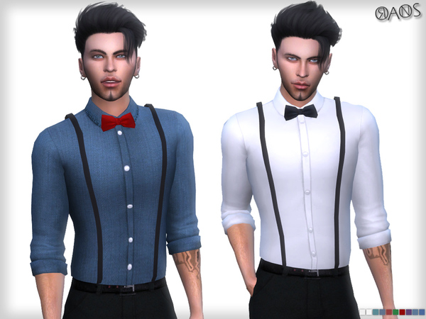  The Sims Resource: Suspender Shirt With Tie by OranosTR
