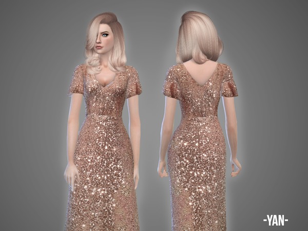  The Sims Resource: Yan   gown dress by April