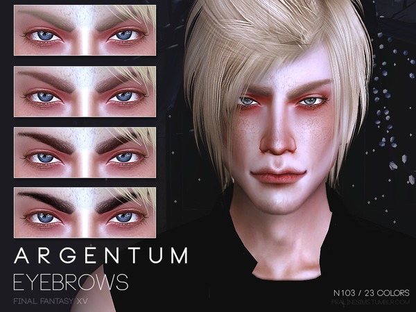  The Sims Resource: Argentum Eyebrows N103 by Pralinesims