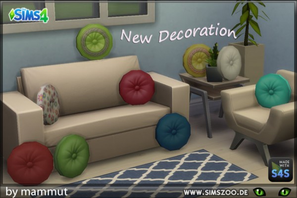  Blackys Sims 4 Zoo: Cushion round by mammut
