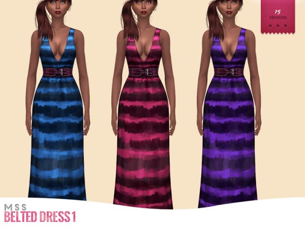  Simsworkshop: Belted Dress 1 by midnightskysims