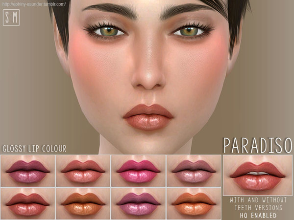  The Sims Resource: Paradiso   Glossy Lip Colour by Screaming Mustard