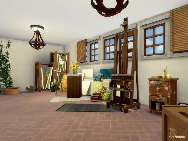  The Sims Resource: Old Brick Avenue 42   the Clock House by Lhonna