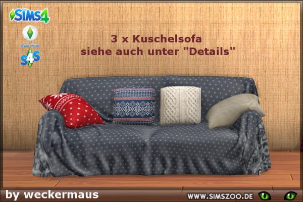 Blackys Sims 4 Zoo: Christmas cuddle sofa