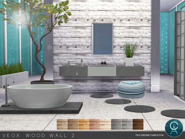  The Sims Resource: VEOX Wood Wall 2 by  Pralinesims