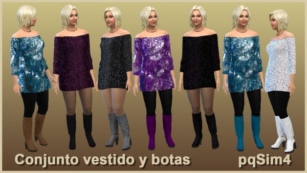  PQSims4: Dress and boots set