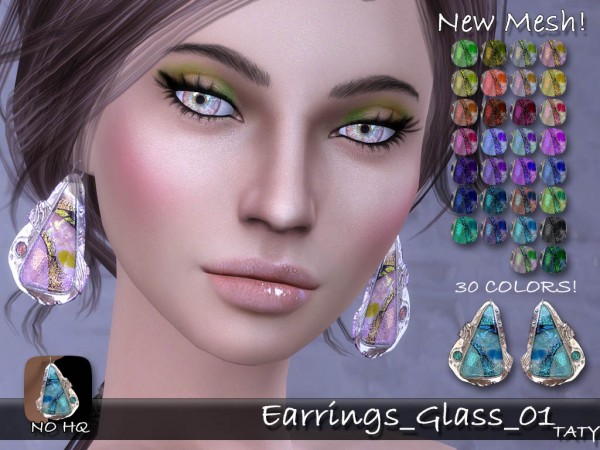 Simsworkshop: Earrings Glass by Taty