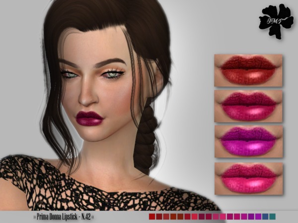  The Sims Resource: Prima Donna Lipstick N.42 by IzzieMcFire