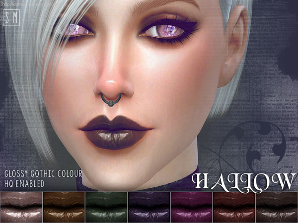  The Sims Resource: Hallow   Gothic Lipstick by Screaming Mustard