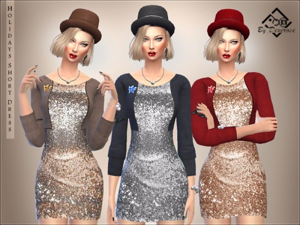  The Sims Resource: Holidays Short Dress by Devirose