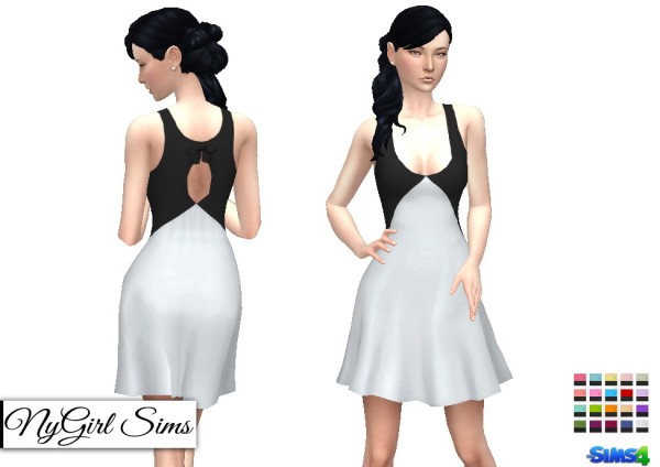  NY Girl Sims: Color Block Fit and Flare Dress
