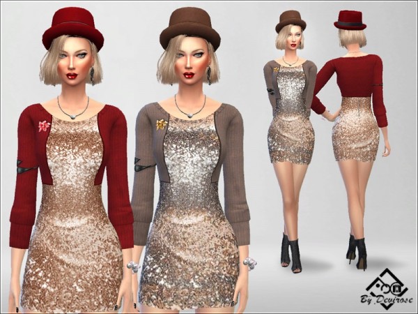  The Sims Resource: Holidays Short Dress by Devirose