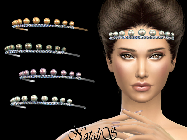  The Sims Resource: Tiara with pearls and crystals by NataliS