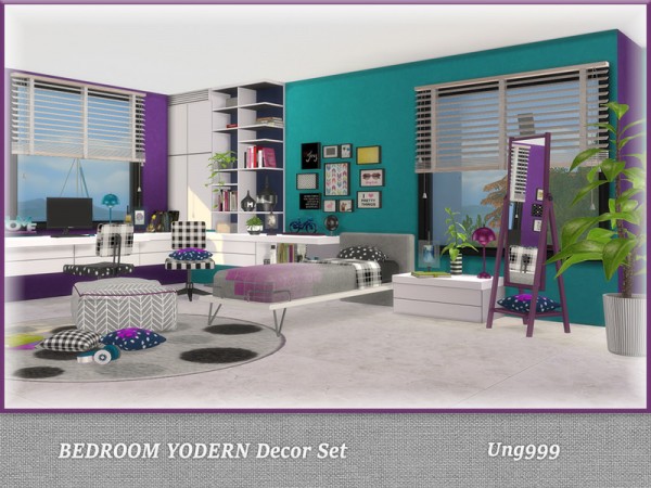  The Sims Resource: Bedroom Yodern Decor Set by ung999