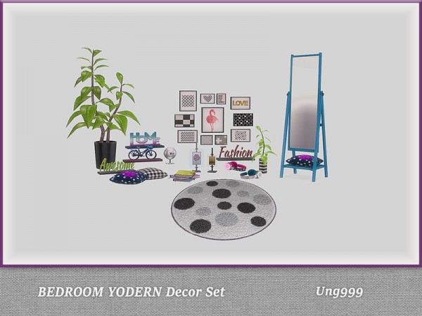  The Sims Resource: Bedroom Yodern Decor Set by ung999