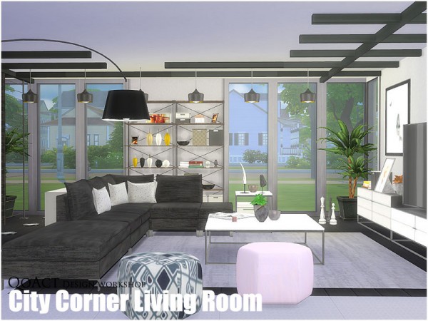  The Sims Resource: City Corner Living Room by QoAct