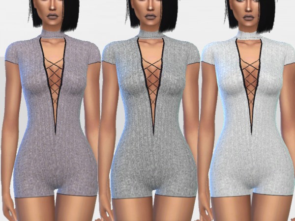  The Sims Resource: Lace Up Romper by Puresim