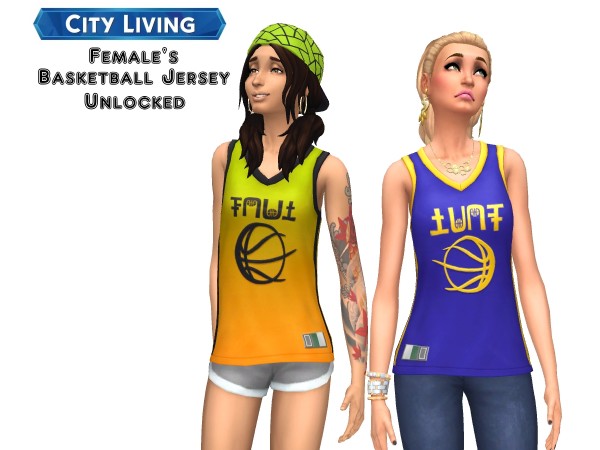  Mod The Sims: City Living Females Basketball Jersey Unlocked by VentusMatt