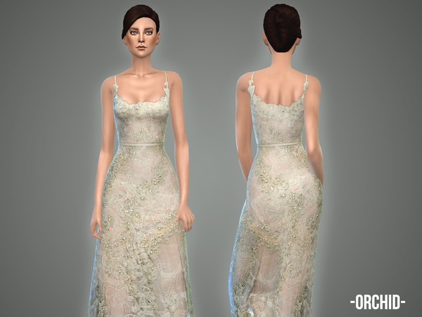  The Sims Resource: Orchid   gown by April