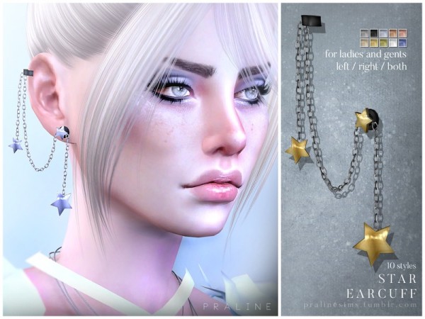  The Sims Resource: Star earcuff by Pralinesims