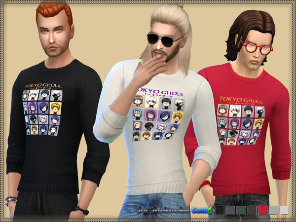  The Sims Resource: Sweater Tokyo Ghoul by Bukovka