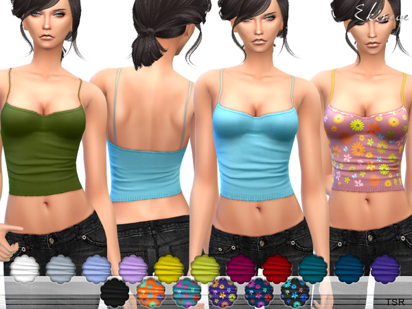  The Sims Resource: Spaghetti Strap Top by Ekinege