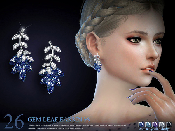  The Sims Resource: Earrings N26 by Pralinesims