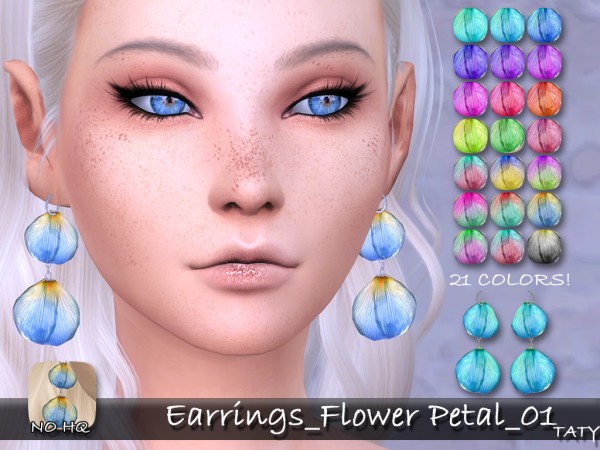  Simsworkshop: Earrings Flower Petal by Taty