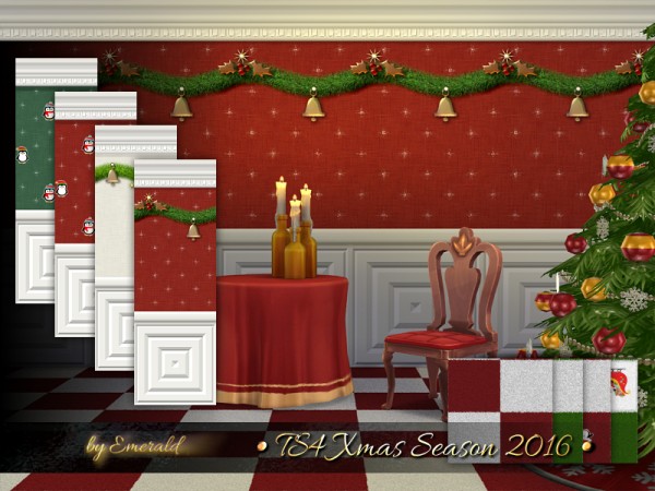  The Sims Resource: Xmas Season 2016 walls by emerald