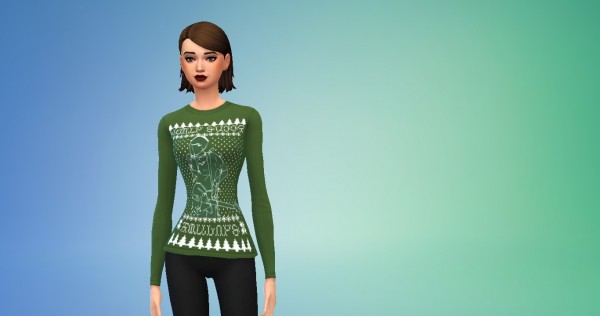  Mod The Sims: Sickly Sweet Holidays   Dallon Weekes Simlish Christmas Sweater by KaraStars