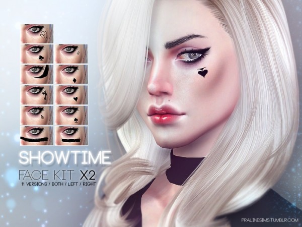  The Sims Resource: Showtime Face Kit X2 by Pralinesims