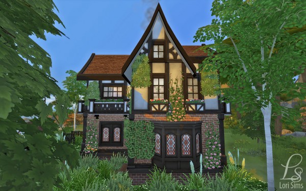  Mod The Sims: Tudor Style House (no CC) by Oloriell