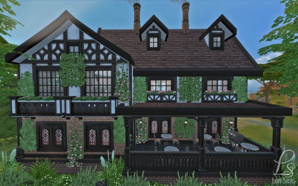  Mod The Sims: Tudor Style House (no CC) by Oloriell