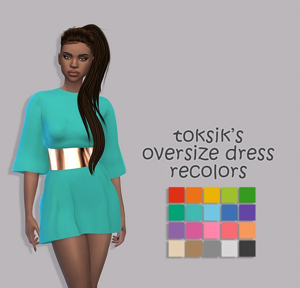  Simsworkshop: Toksiks Oversize Dress Recolors by Maimouth
