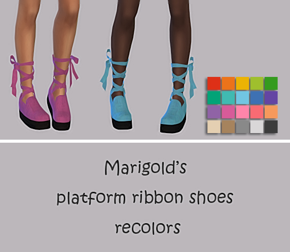  Simsworkshop: Platform Ribbon Shoes Recolors by maimouth