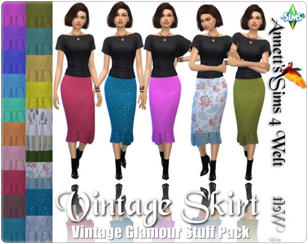  Annett`s Sims 4 Welt: Vintage Glamour Skirt