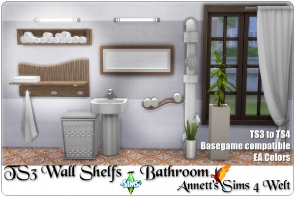  Annett`s Sims 4 Welt: Wall Shelfs   Bathroom
