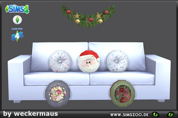  Blackys Sims 4 Zoo: Round Christmas cushion by weckermaus