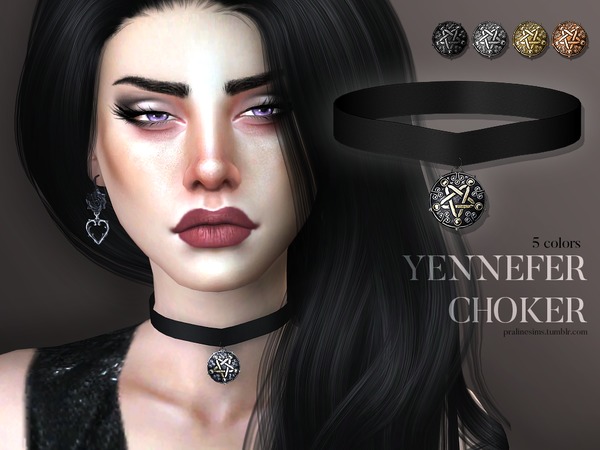  The Sims Resource: Yennefer Choker by Pralinesims