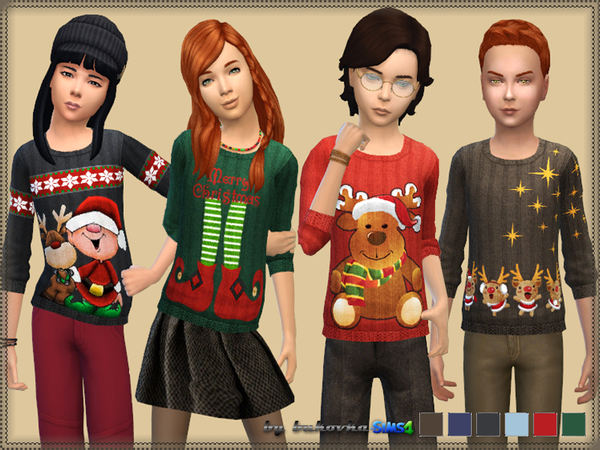  The Sims Resource: Sweater Happy New Year by bukovka