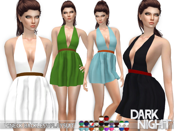  The Sims Resource: V neck Backless Playsuit by DarkNighTt