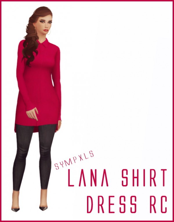  Simsworkshop: Lana Shirt Dress by Sympxls