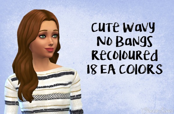  Choco Sims: The cute wavy hair no bangs recolored