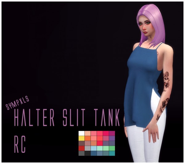  Simsworkshop: Halter Slit Tank by Sympxls