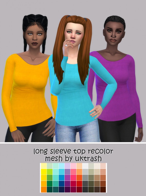 Simsworkshop: Basic Long Sleeve Top by maimouth