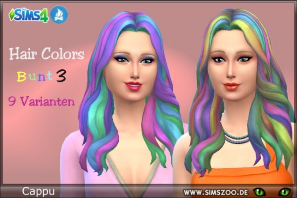  Blackys Sims 4 Zoo: Hair Color Bunt by Cappu