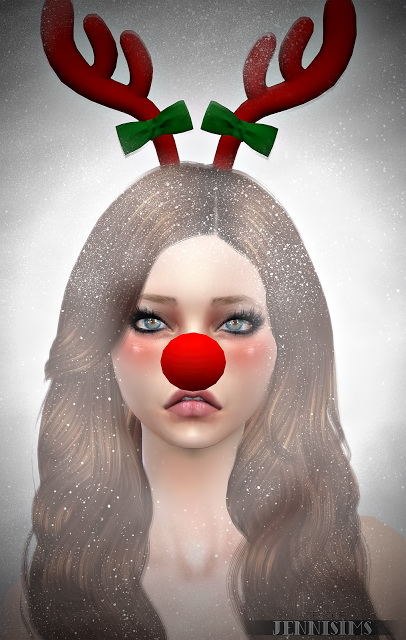  Jenni Sims: Set Accessorys Snowflake Outfit   Nose Rudolph, Backpack, Headband Reno, Tree