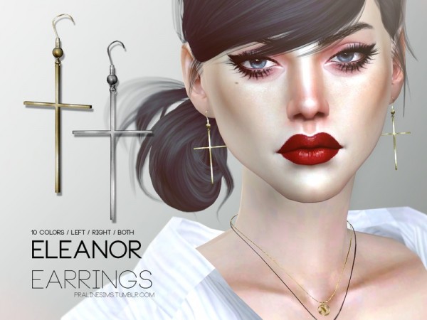  The Sims Resource: Eleanor Earrings by Pralinesims